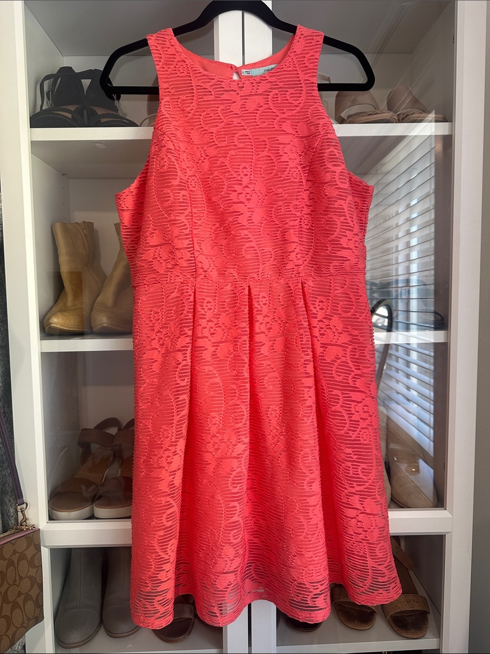 Maurice’s Sleeveless Coral Lace Fit & Flare Dress Size L